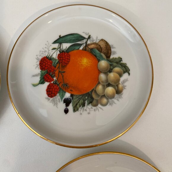 VTG Bavaria Germany Fruit Motif Dessert Plates Set of 5‎ Jaeger & Co. 4" - Picture 7 of 8